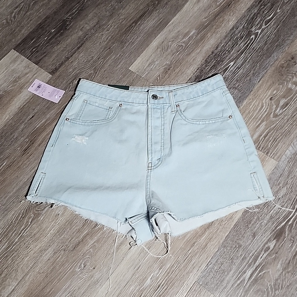 Wild Fable Highest Rise Cheeky Denim Shorts- light wash distressed